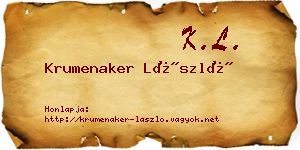 Krumenaker László névjegykártya