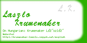 laszlo krumenaker business card